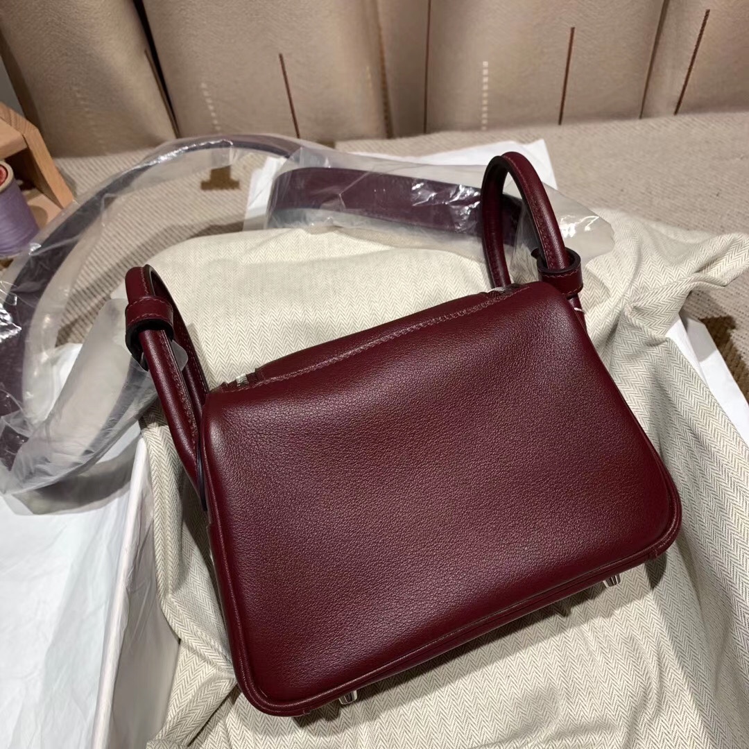 에르메스 미니 린디백19 브라운 은장